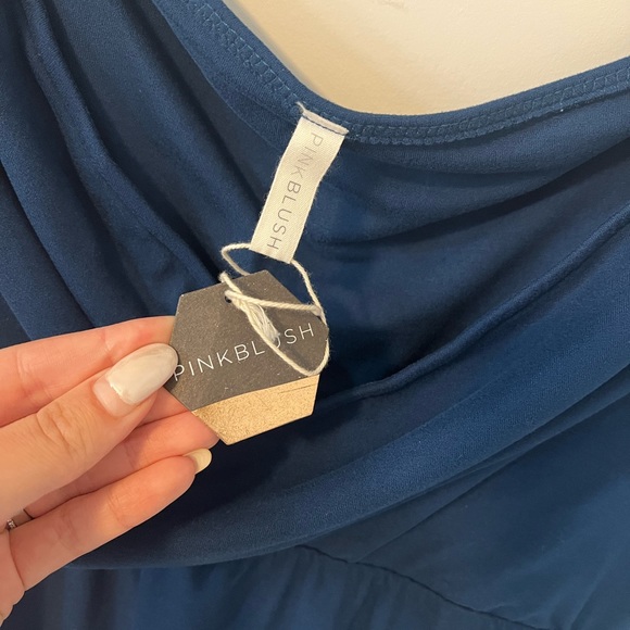 NWT Pink Blush Maternity Off Shoulder Wrap Maternity Photoshoot Dress - Picture 8 of 9